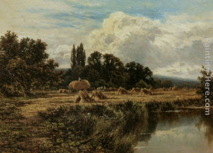 Harvesting on the Banks of the Thames painting - Henry Hillier Parker Harvesting on the Banks of the Thames art painting